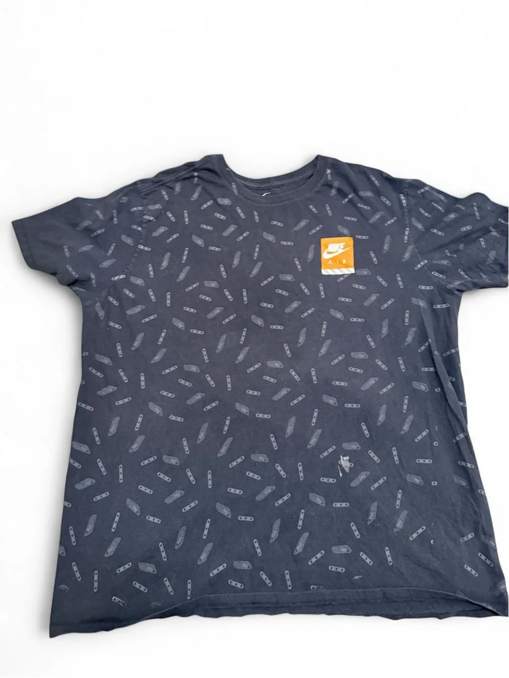 Nike Navy and Orange Skate Graphic Tee